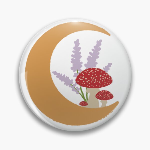 Item preview, Botanical Moon and Red Mushroom Illustration designed and sold by moonchildartgraph.