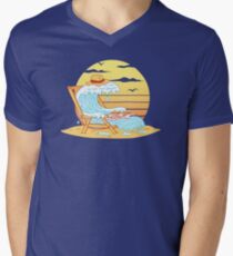 WAVE ON THE BEACH Men's V-Neck T-Shirt