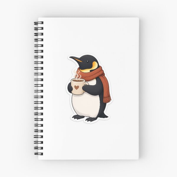 Item preview, Classic Penguin Coffee Sticker | Cozy Winter Coffee Lover Vinyl Decal designed and sold by Cozy Art Studio.