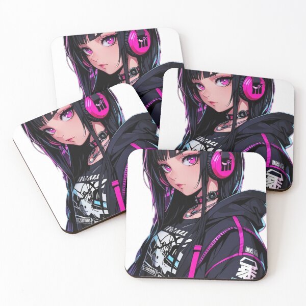 Item preview, Black Pink Anime Girl Gaming Aesthetic designed and sold by AnimDream .