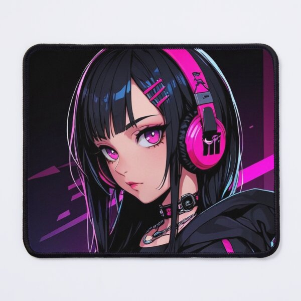 Item preview, Black Pink Anime Girl Gaming Aesthetic designed and sold by AnimDream .