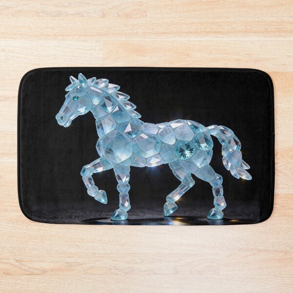 Item preview, Cavallo Berillo — Majestic Horse of Aqua-Blue Crystals designed and sold by IsabellaBorduasArt.