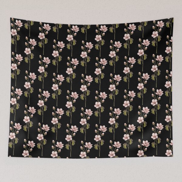 Item preview, Minimalist Pink Camellia Botanical Flower Stem Art designed and sold by Grin Katalina Floral Patterns & Cozy Art.