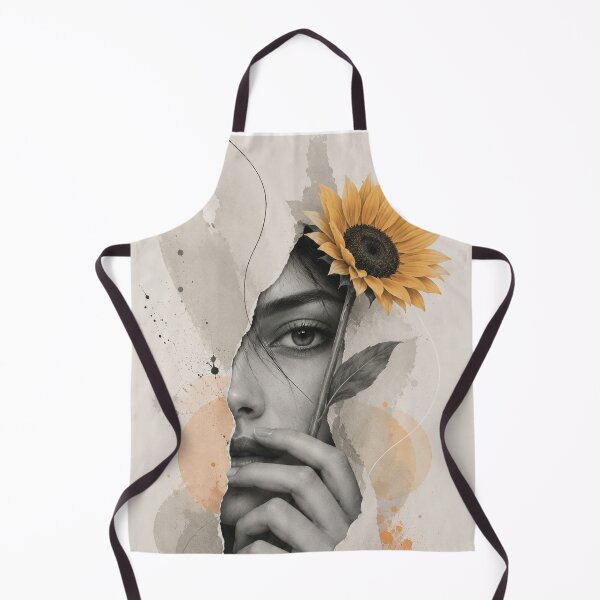 Item preview, Woman Torn Paper Eye Sunflower Watercolor Splatter Black White Art Print designed and sold by Leogasup.