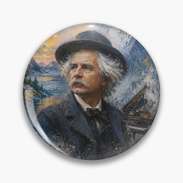 Item preview, Edvard Grieg Norwegian composer and pianist painting. designed and sold by GalleryKauffeld.