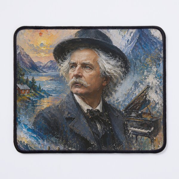 Item preview, Edvard Grieg Norwegian composer and pianist painting. designed and sold by GalleryKauffeld.
