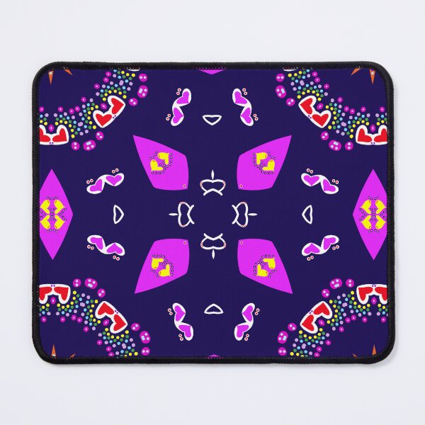 Item preview, Vibrant Navy Blue and Magenta Heart Mandala Pattern designed and sold by Tinsleybluebell.