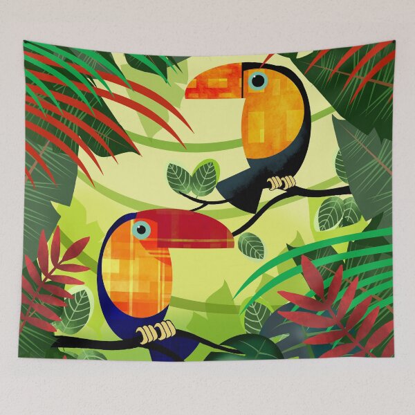 Item preview, Colourful Toucans in Jungle designed and sold by Andrew  Hitchen.