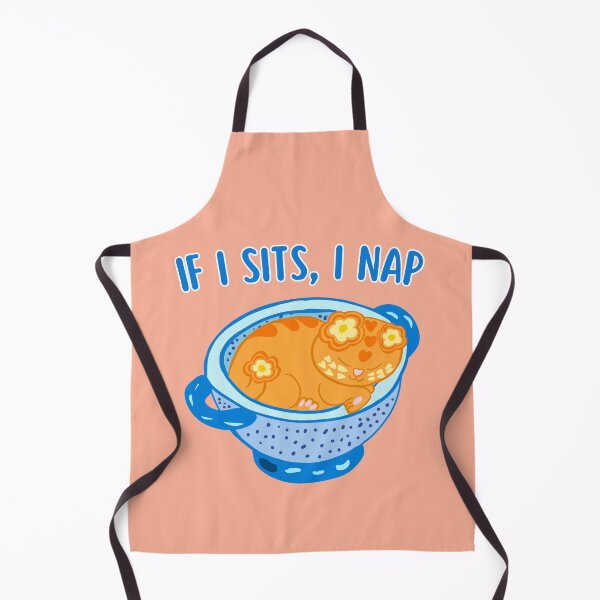 Item preview, If I Sits, I Nap | Cute Sleeping Cat in a Colander | Cozy Love Cat Pun designed and sold by BritishDelights.