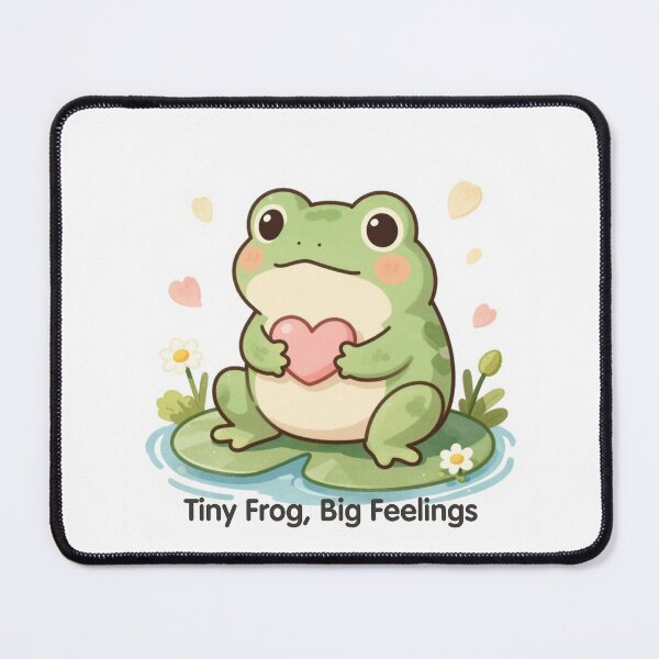 Item preview, Tiny Frog Big Feelings Cute Cottagecore Frog Sticker designed and sold by Cozy Chaos Studio Co.