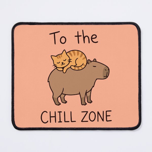 Item preview, Cute Cat Sleeping On Capybara Chill Zone designed and sold by Amir Faysal.