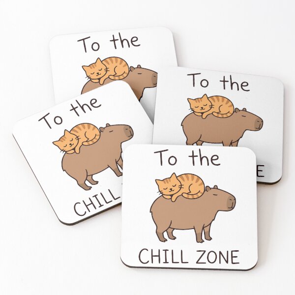 Item preview, Cute Cat Sleeping On Capybara Chill Zone designed and sold by Amir Faysal.