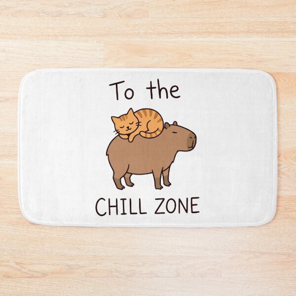 Item preview, Cute Cat Sleeping On Capybara Chill Zone designed and sold by Amir Faysal.