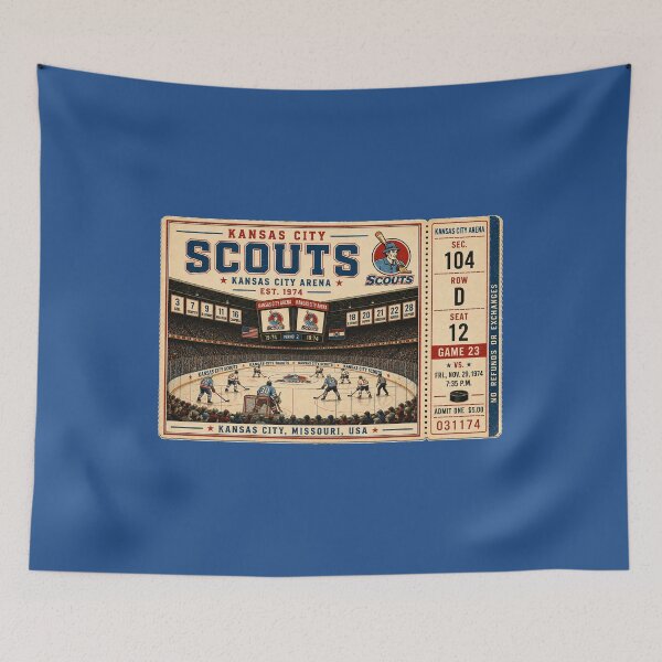 Item preview, Kansas City Scouts Vintage Hockey Ticket, Kansas City Arena Retro Hockey Art, Classic Hockey Nostalgia designed and sold by GhostDawgs.