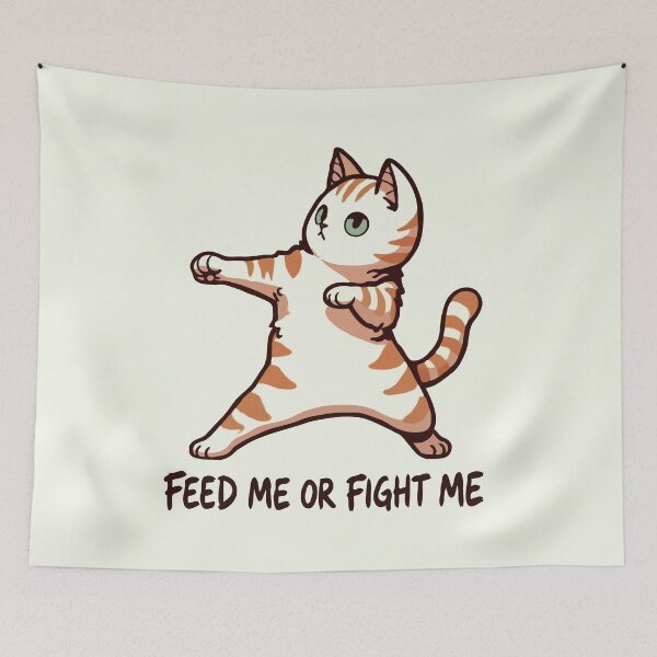 Item preview, Karate Cat Feed Me Or Fight Me designed and sold by Gkinoki.