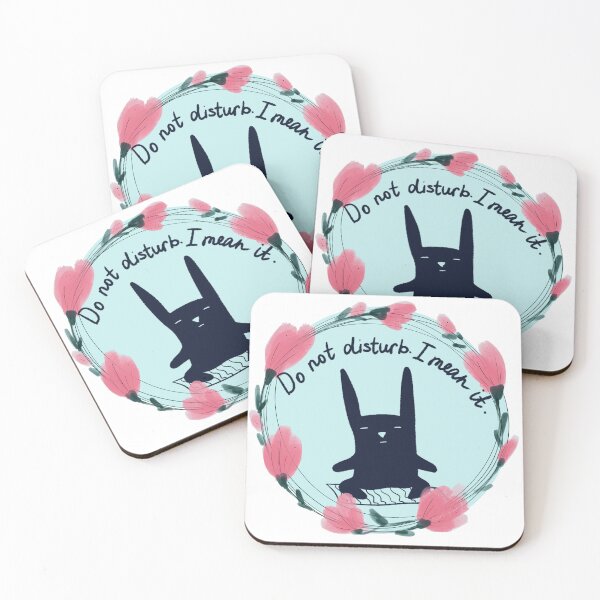 Item preview, Do Not Disturb Funny Meditating Dark Bunny designed and sold by ArtbyLanaN.