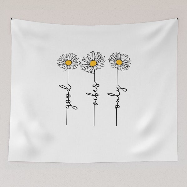 Item preview, Good Vibes Only Daisy Floral Line Art designed and sold by The secret storage room.