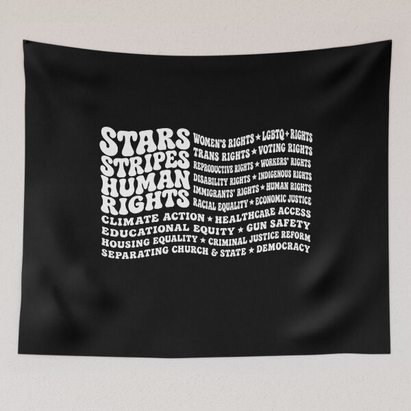 Item preview, cute  Stars and Stripes and Human Rights Groovy Patriotic USA Flag, Cool Quote  designed and sold by BornBorn.