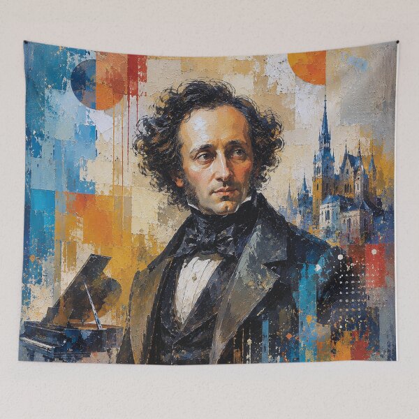 Item preview, Felix Mendelssohn, German composer and pianist painting. designed and sold by GalleryKauffeld.