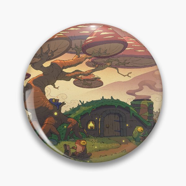 Item preview, Cozy Frog Cottage Under the Mushroom Tree | Whimsical Fantasy Frog Home Illustration designed and sold by DingHuArt.