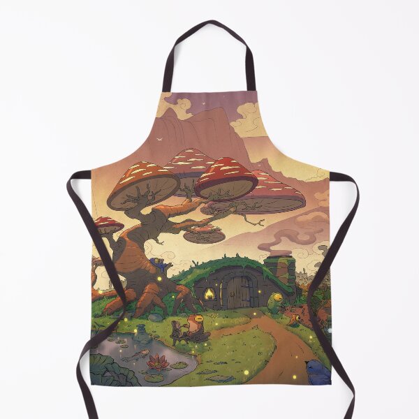 Item preview, Cozy Frog Cottage Under the Mushroom Tree | Whimsical Fantasy Frog Home Illustration designed and sold by DingHuArt.