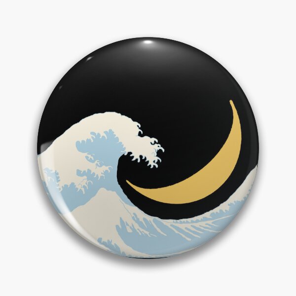 Item preview, Midnight Ocean Wave and Crescent Moon designed and sold by moonchildartgraph.