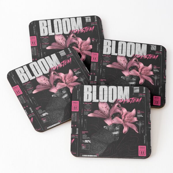 Item preview, Bloom System Cyber Grunge Pink Lilies Botanical Poster designed and sold by SarvynStudio.
