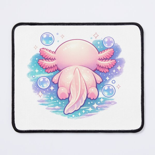 Item preview, Cute Kawaii Axolotl Back View — Pastel Pink Bubble Sparkle Art designed and sold by ArtoryWorks.