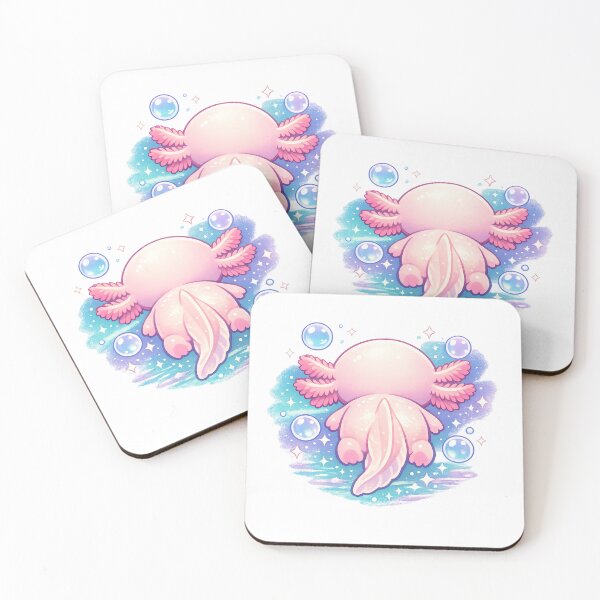 Item preview, Cute Kawaii Axolotl Back View — Pastel Pink Bubble Sparkle Art designed and sold by ArtoryWorks.