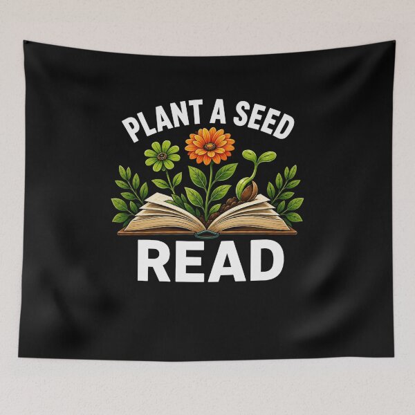 Item preview, Plant a Seed Gardening Book Floral Nature Reading Art designed and sold by FormalDehyena.