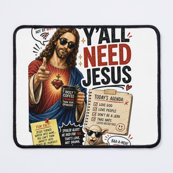 Item preview, Y'all Need Jesus! Funny Jesus is Watching Meme! designed and sold by PatternFly.