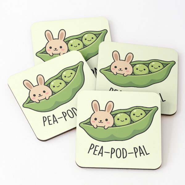 Item preview, Cute Bunny in Pea Pod Kawaii Vegetable Art designed and sold by Amir Faysal.