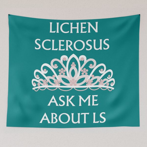 Item preview, Lichen Sclerosus Awareness "Ask Me About LS" Teal designed and sold by Scottish Squares.