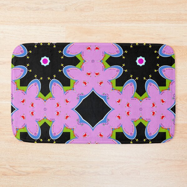 Item preview, Vibrant Black and Pink Heart Mandala Pattern designed and sold by Tinsleybluebell.