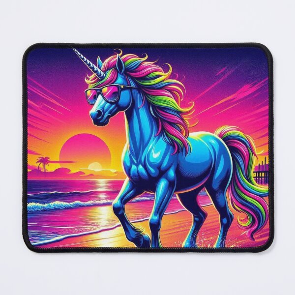 Item preview, Rainbow Beach Unicorn – Retro Sunset Fantasy Design designed and sold by Dogandesighn.