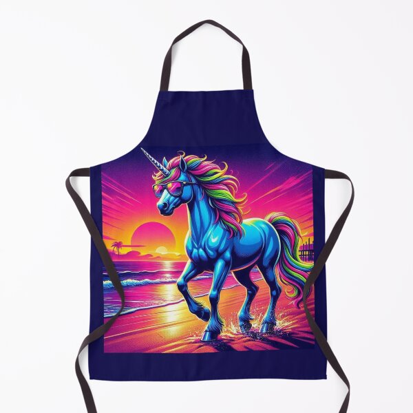 Item preview, Rainbow Beach Unicorn – Retro Sunset Fantasy Design designed and sold by Dogandesighn.