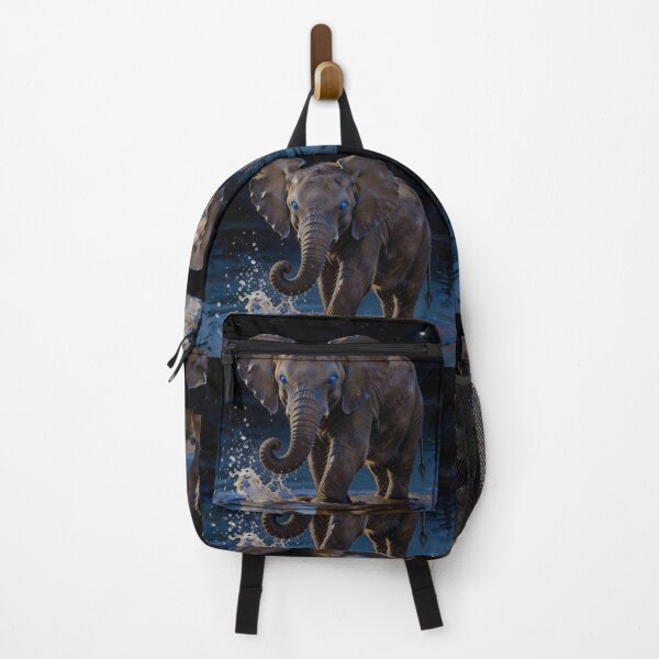 Item preview, Okavango — Midnight Splash & Sapphire Gaze, Elephant designed and sold by IsabellaBorduasArt.