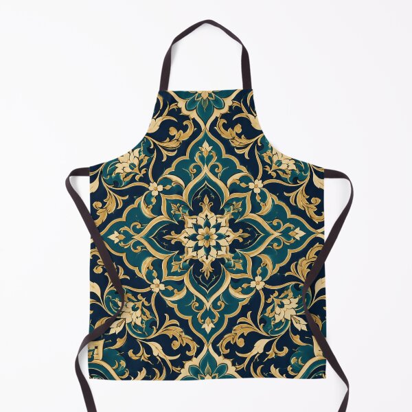 Artikelvorschau, Teal Gold Arabesque Floral Pattern entworfen und verkauft von vladvin.