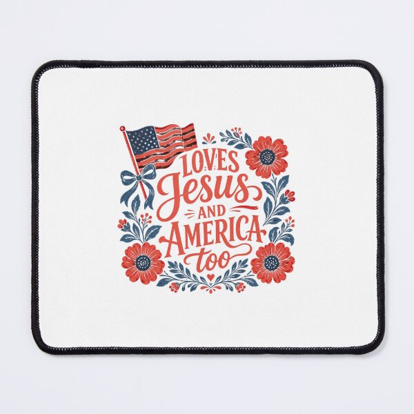 Item preview, Patriotic Shirt Love Jesus and America Floral Art designed and sold by FormalDehyena.
