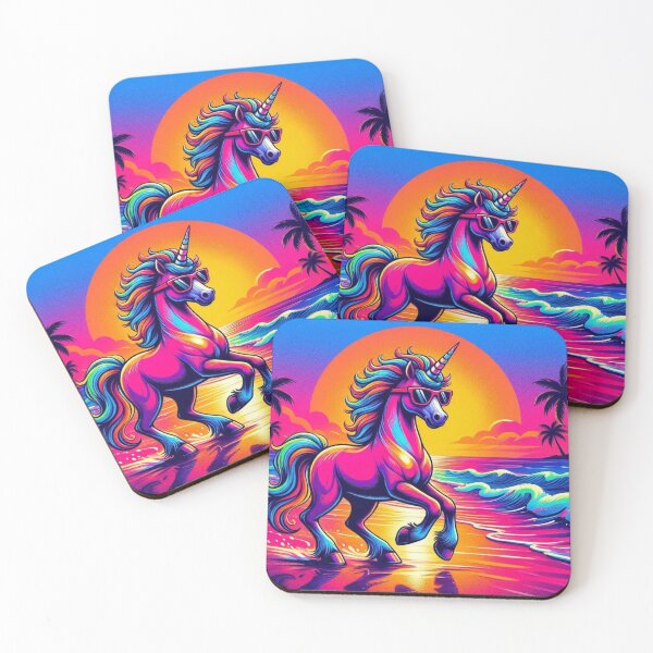 Item preview, Tropical Sunset Unicorn – Vibrant Fantasy Beach Design designed and sold by Dogandesighn.