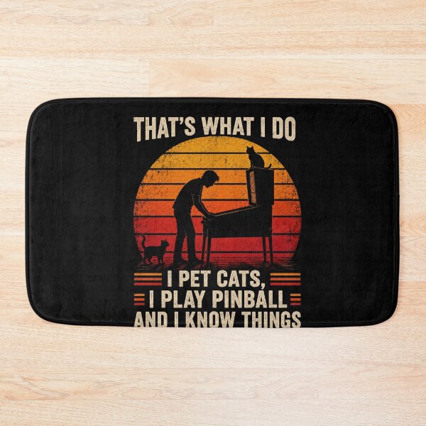 Item preview, Cat Lover Quote Vintage Sunset Pinball Silhouette Art designed and sold by FormalDehyena.