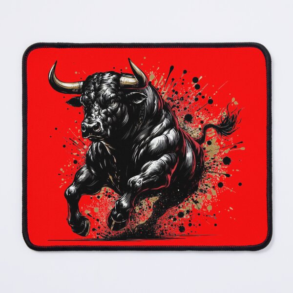 Item preview, Luxury Charging Bull Art, Black Gold Bull Illustration, Powerful Wall Street Bull, Premium Street Art Design designed and sold by gkhanco.