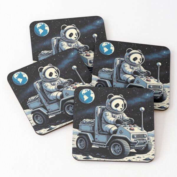 Item preview, Cosmic Panda Astronaut – Whimsical Lunar Rover Design designed and sold by Dogandesighn.