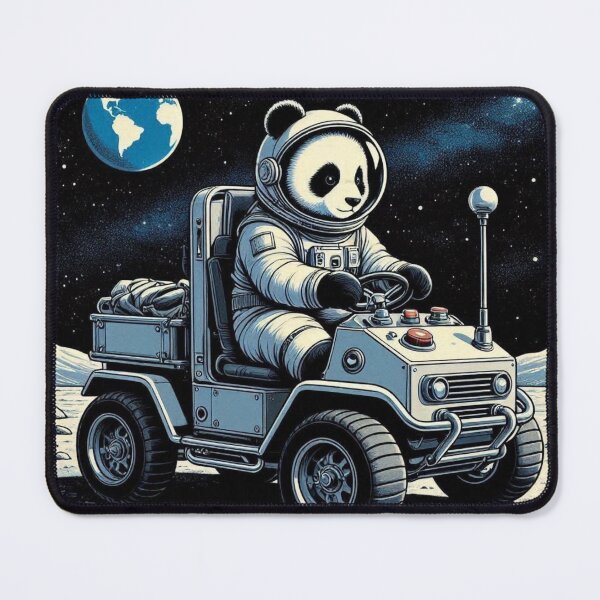 Item preview, Cosmic Panda Astronaut – Whimsical Lunar Rover Design designed and sold by Dogandesighn.