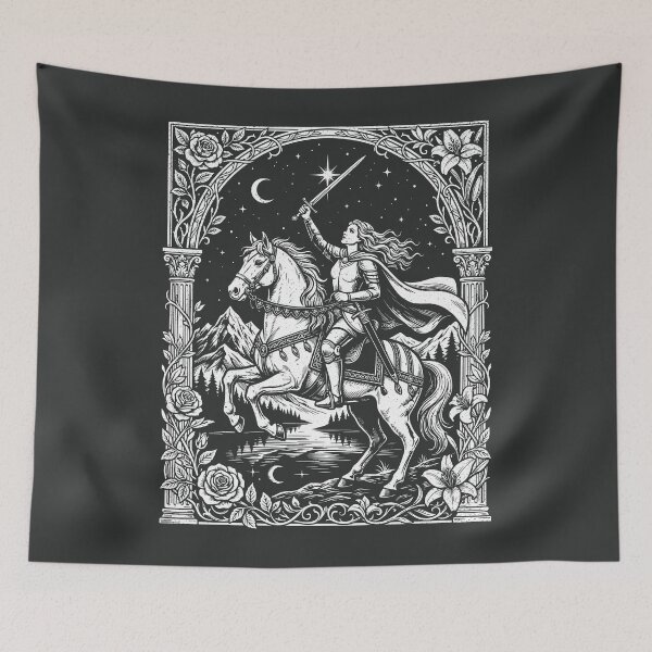 Item preview, Female Knight Horse Rider Medieval Maiden Fantasy   designed and sold by Y-Vibes.