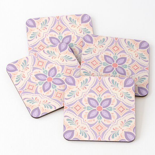 Aperçu de l'œuvre Pastel Floral Boho Tile Pattern créée et vendue par vladvin.