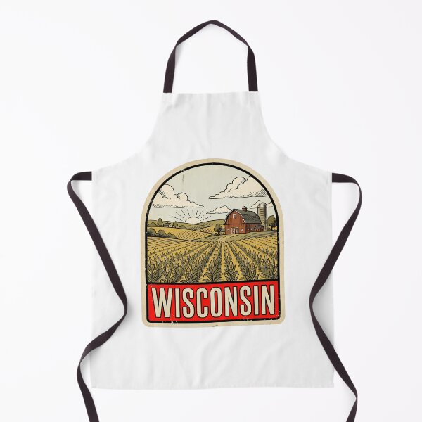 Item preview, Retro Wisconsin Farmland Red Barn Vintage Travel Badge designed and sold by Paper Drip.