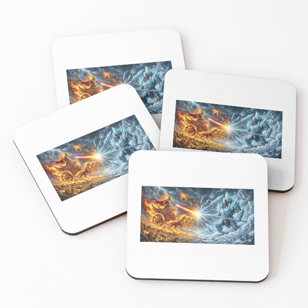 Item preview, Solar Chariot vs Ice Giant — Spain Austria Fantasy Football 2026 Epic Sticker designed and sold by VikrantCreative.