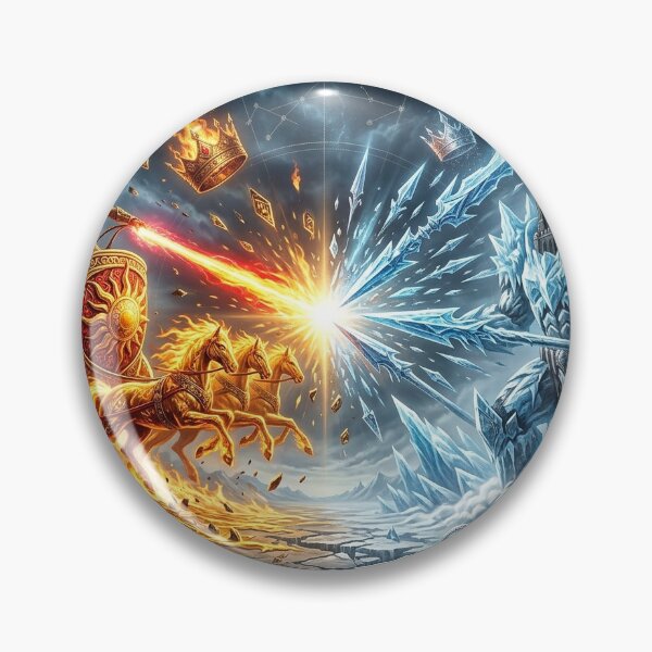 Item preview, Solar Chariot vs Ice Giant — Spain Austria Fantasy Football 2026 Epic Sticker designed and sold by VikrantCreative.