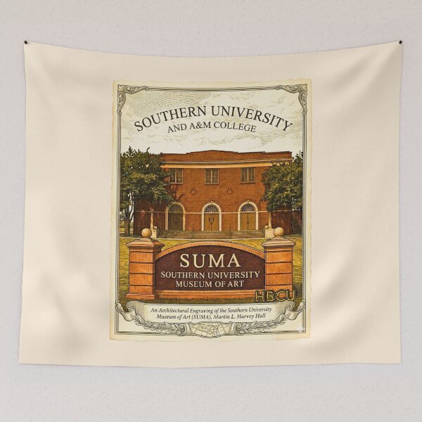 Item preview, Vintage Architectural Engraving Southern University Museum of Art designed and sold by EvergreenPark - Tee Studio.